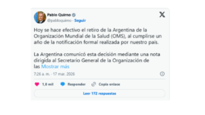 Argentina concreta salida de la OMS tras decisión de Milei - RDE Digital